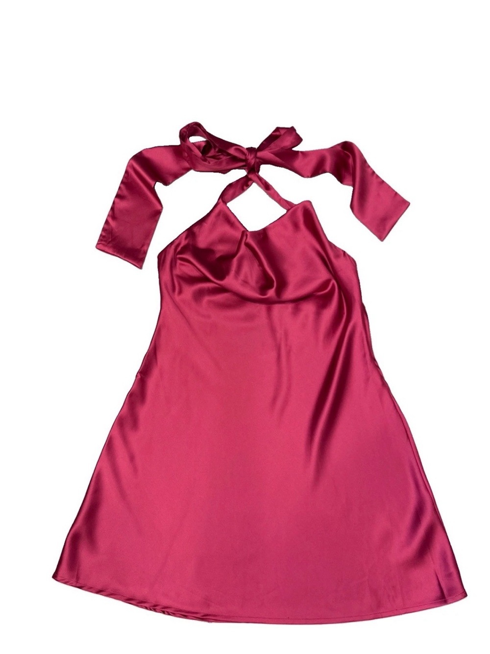 Canton Walker Halter Mini Cocktail Dress Fuschia Pink Sz L